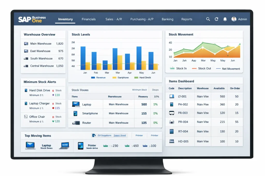 Fitur Unggulan Dashboard SAP Business One Manajmen Inventory