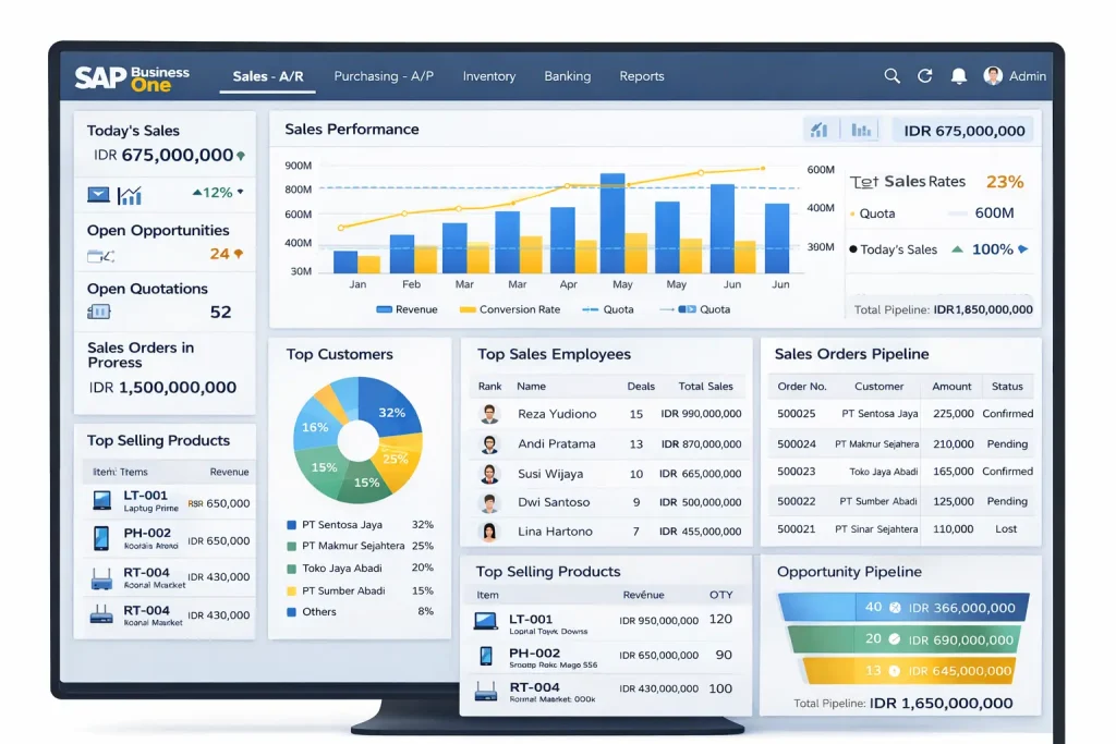 Fitur Unggulan Dashboard Penjualan SAP Business One